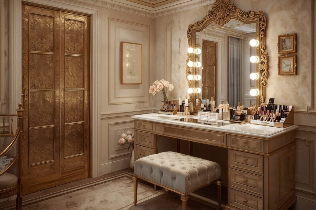 stunning dressing room design: 15 elegant & luxurious ideas for modern homes 7 Lucid Origin Luxury dressing room vanity area with a spacious 2 1