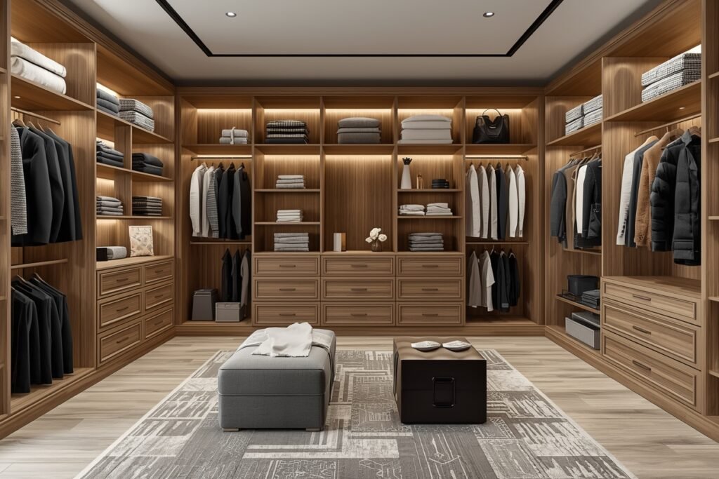 stunning dressing room design: 15 elegant & luxurious ideas for modern homes 1 lucid origin Dressing room layout planning with walk in wardrobe linear and U shaped layouts 0