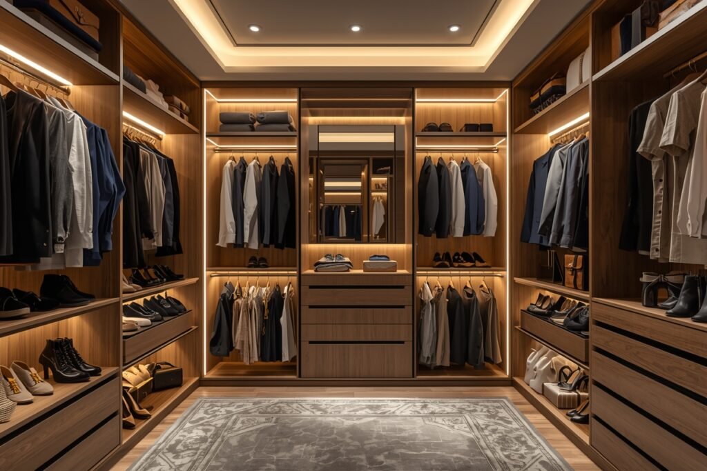 stunning dressing room design: 15 elegant & luxurious ideas for modern homes 5 lucid origin Dressing room storage details with organized Stunning dressing room design with 0
