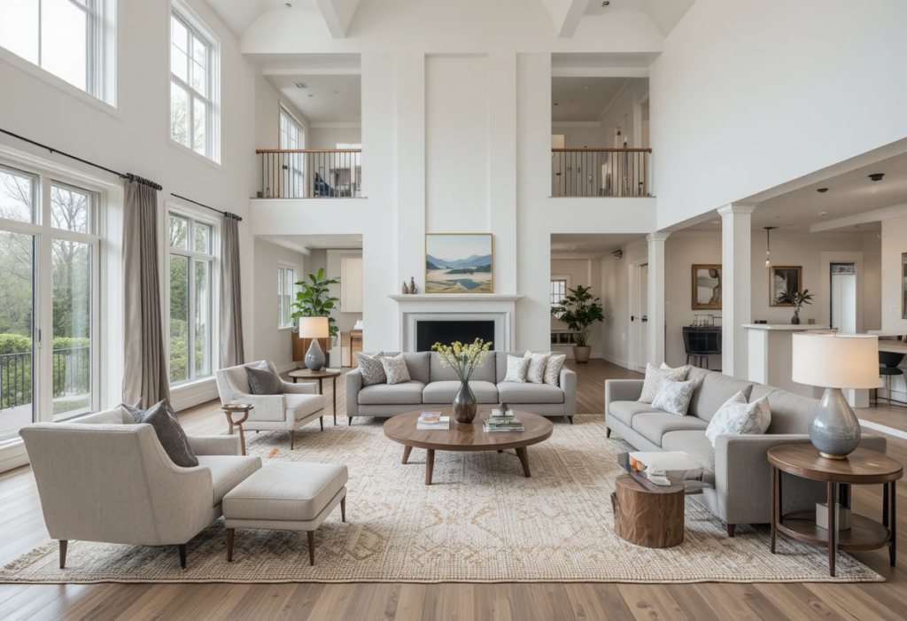 Creative High Ceiling Living Room Ideas That Feel Cozy, Stylish & Livable 5 piclumen 1770393389457