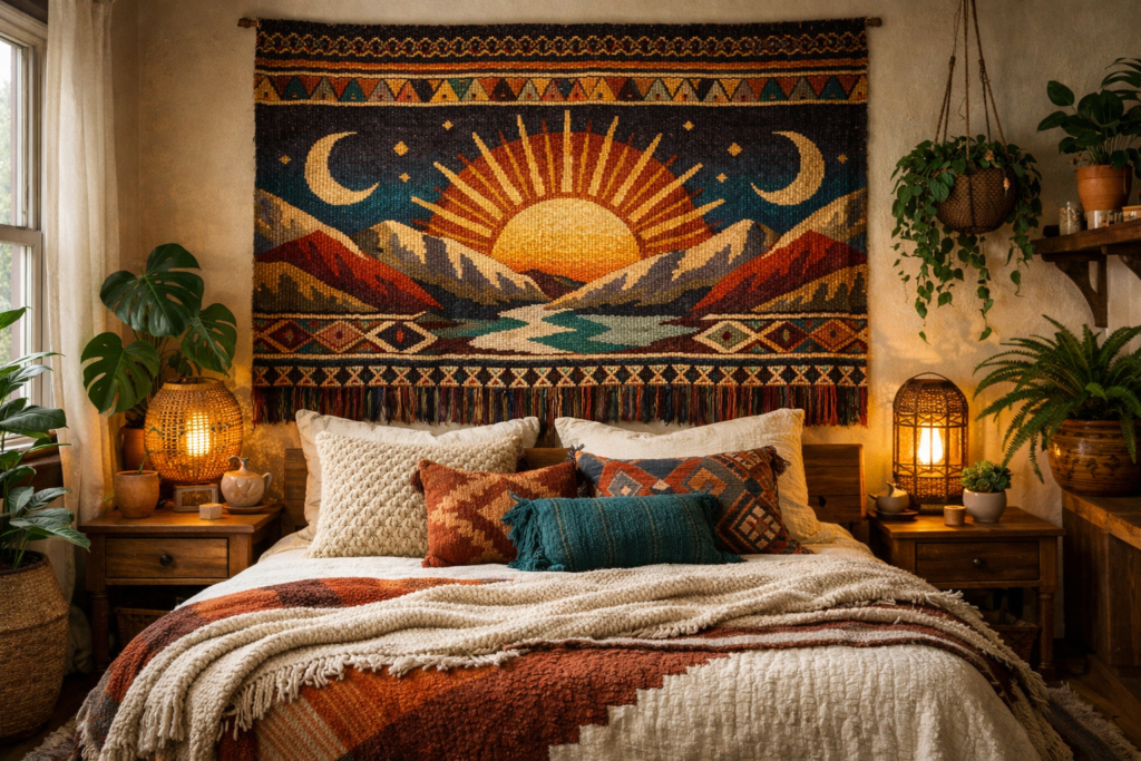 Creative Tapestry Bedroom Ideas: Turn Your Bedroom into an Artful, Cozy Sanctuary (Boho to Minimalist) 1 ChatGPT Image Mar 13 2026 05 32 10 PM