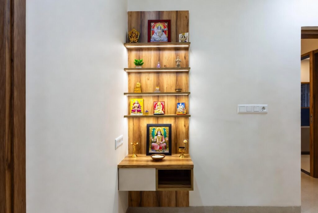 11 Modern Pooja Room Ideas Indian Style to Try for Your Home ✨ 2 4c841246 a521 4a38 a59c 8299b3a440a4