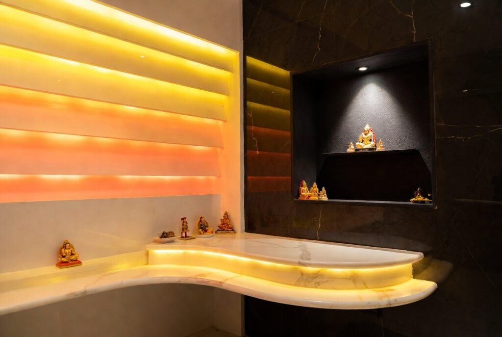11 Modern Pooja Room Ideas Indian Style to Try for Your Home ✨ 10 8523ded5 f4d6 447f 957e 1245713a6574