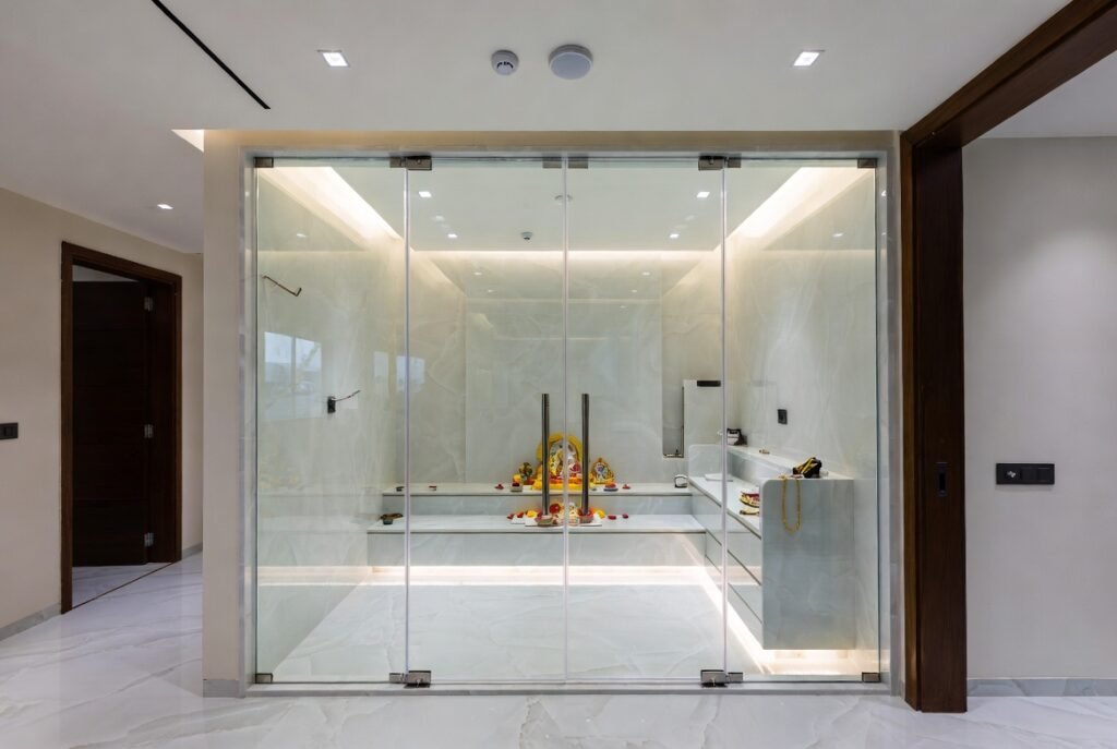 11 Modern Pooja Room Ideas Indian Style to Try for Your Home ✨ 6 f0d3a4b9 ad7b 4a41 9749 7101d62f7433