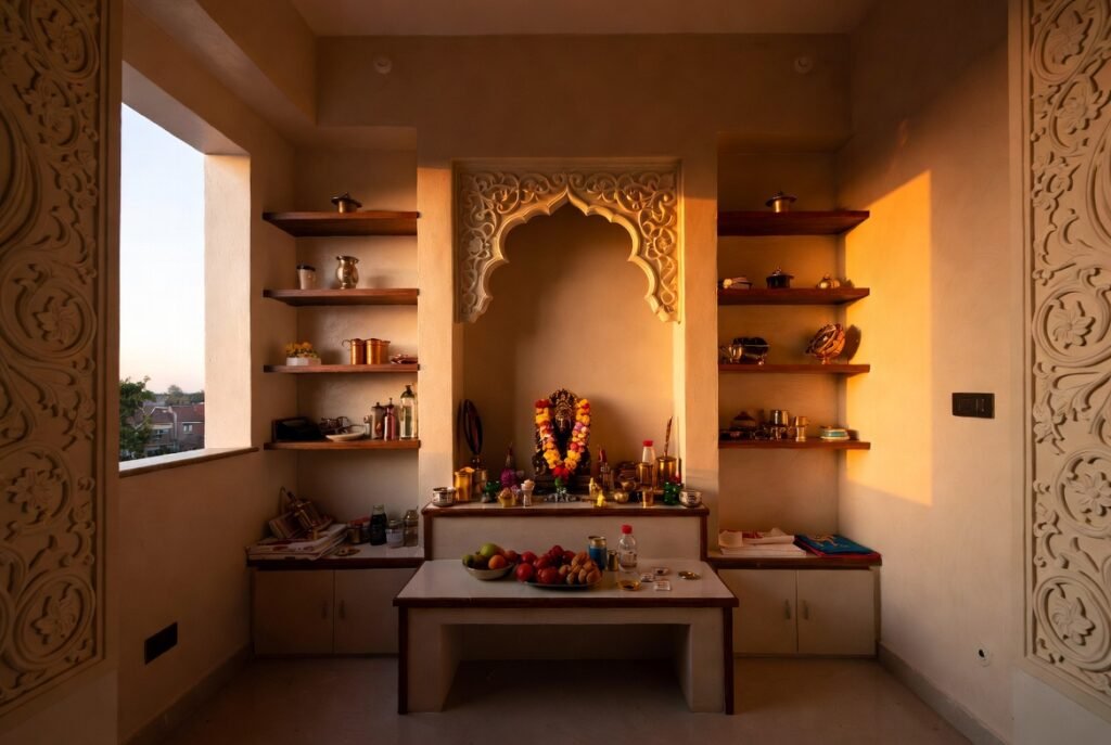 11 Modern Pooja Room Ideas Indian Style to Try for Your Home ✨ 14 f5731c02 aa55 4918 993b a50643dea960