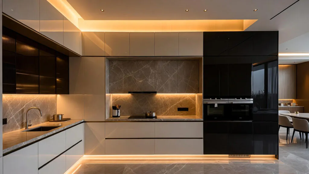 15 Stunning Kitchen Cupboard Designs for Small and Luxury Kitchens 11 Luxury modern kitchen with stunning kitchen cupboard designs and elegant finishes